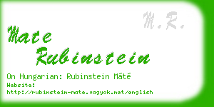 mate rubinstein business card